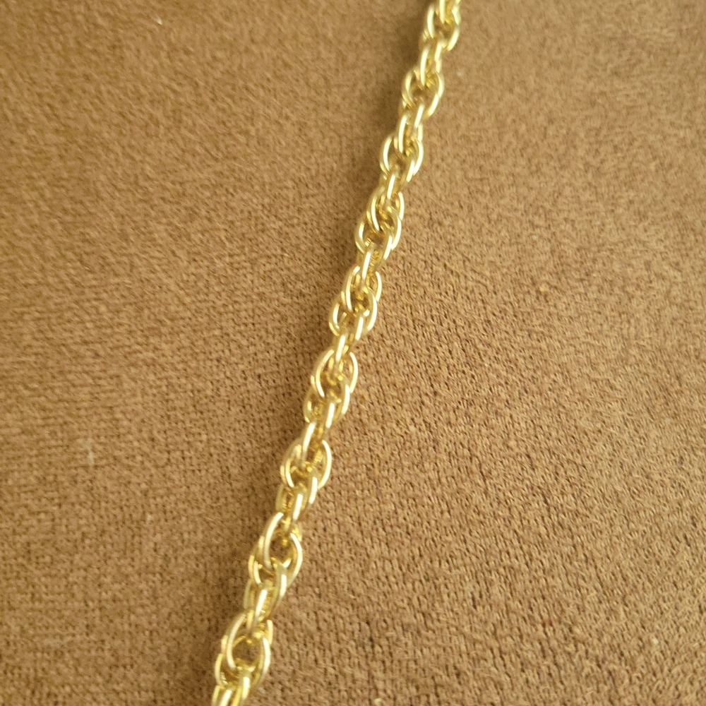 Vintage Gold Tone Faux Pearl Tassel Long Rope Chain Necklace 24" Victorian - Picture 4 of 6